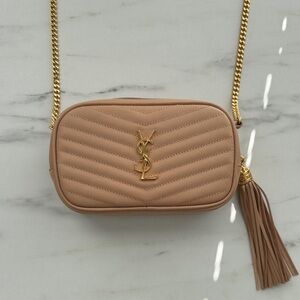Yves Saint Laurent Mini Lou Beige Crossbody Bag [REPLICA]